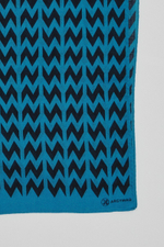 Шерстяной палантин SOROKONOZHKA BLUE/BLACK 70×200