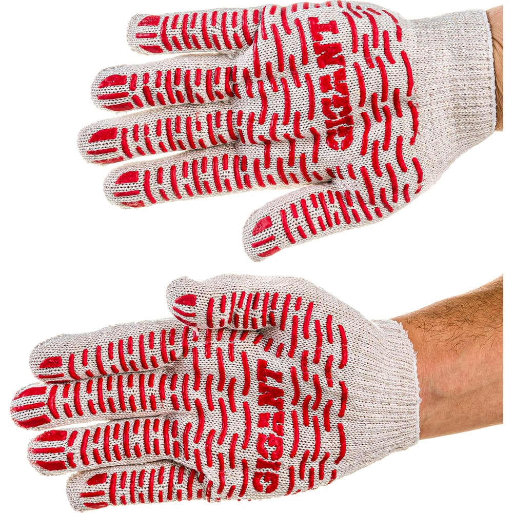 Перчатки Gigant х/б с ПВХ-покрытием, 10 класс, 10 пар, размер 10, GL10-1