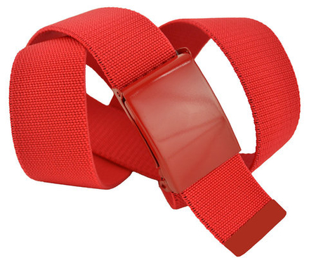 Ремень текстильный эластичный джинсовый красный 4 см 40Rezinka-008