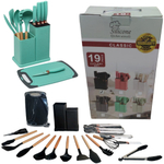 Набор кухонных принадлежностей + с разделочной доской "Silicone Kitchen Utensils / Classic" 19предметов