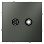 Розетка телевизионная встраиваемая VOLTUM S70 оконечная TV+SAT, (титан)