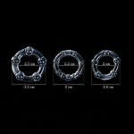 Набор из 3 прозрачных рельефных эрекционных колец (Цвет: прозрачный)