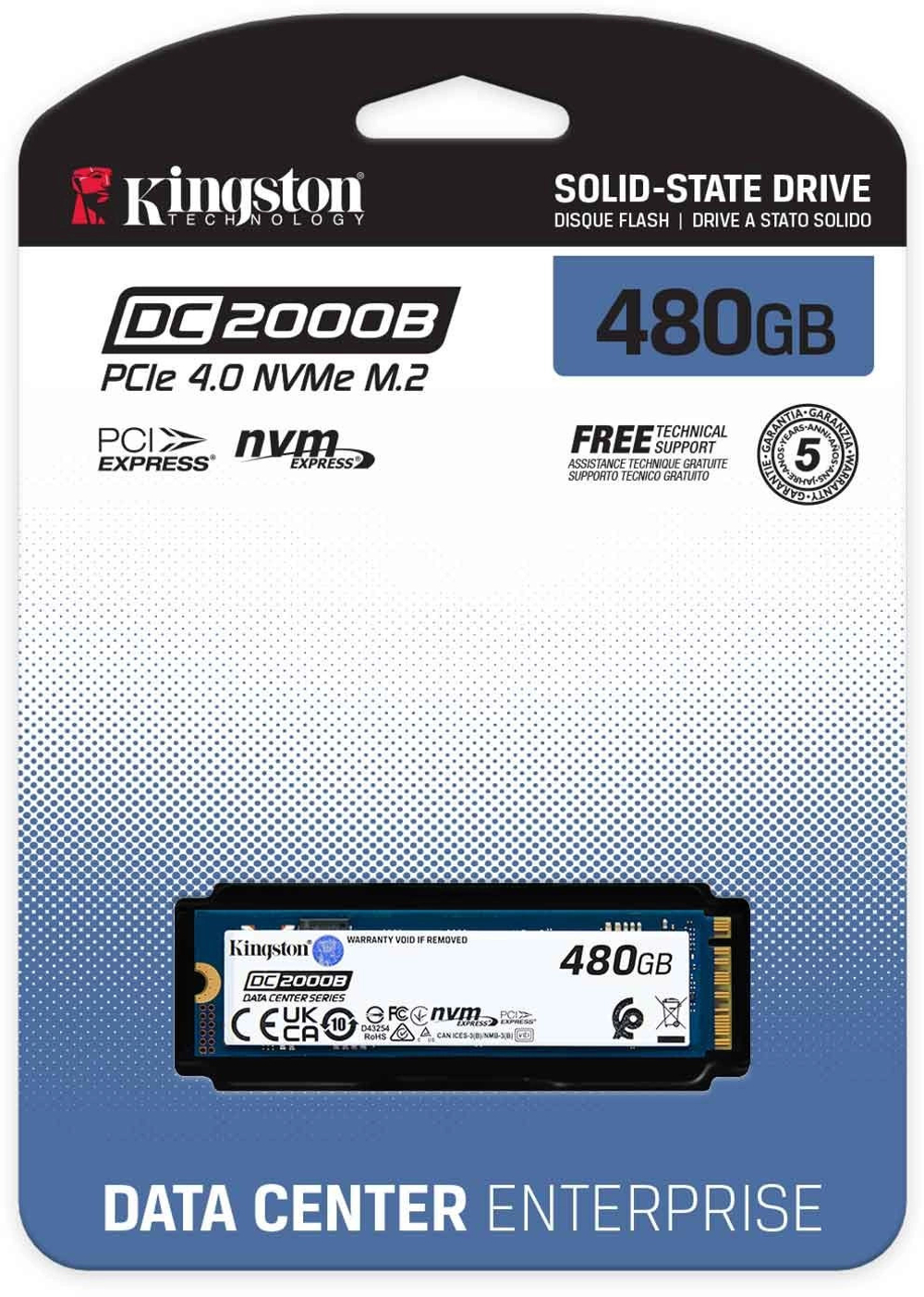 Накопитель SSD M.2 2280 Kingston DC2000B 480 ГБ