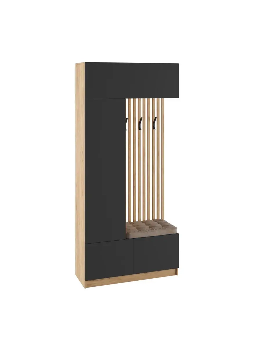 Прихожая с зеркалом Графит 190х40х220