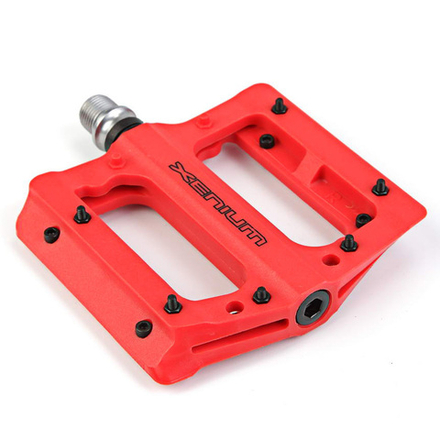 Педали Xenium P-12-A пром. подш. шипы металл 341гр Red-orange