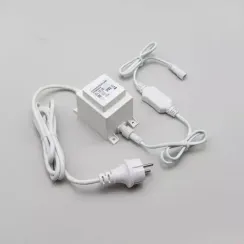 Трансформатор 60W с выпрямителем 24В., до 1000 LED, провод белый Каучук, IP65, LTC (PTR60-3A-W)