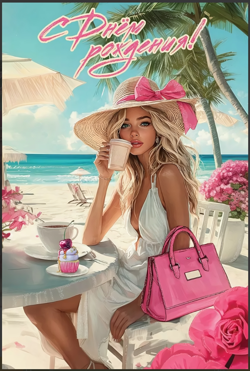 Открытка А5 "С Днём рождения!" с текстом 50000572