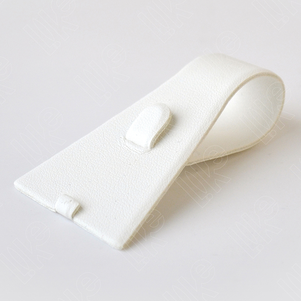 Подставка для кольца/язычок/язычок для бирки/37*60*21 мм. Кожа БЕЛАЯ