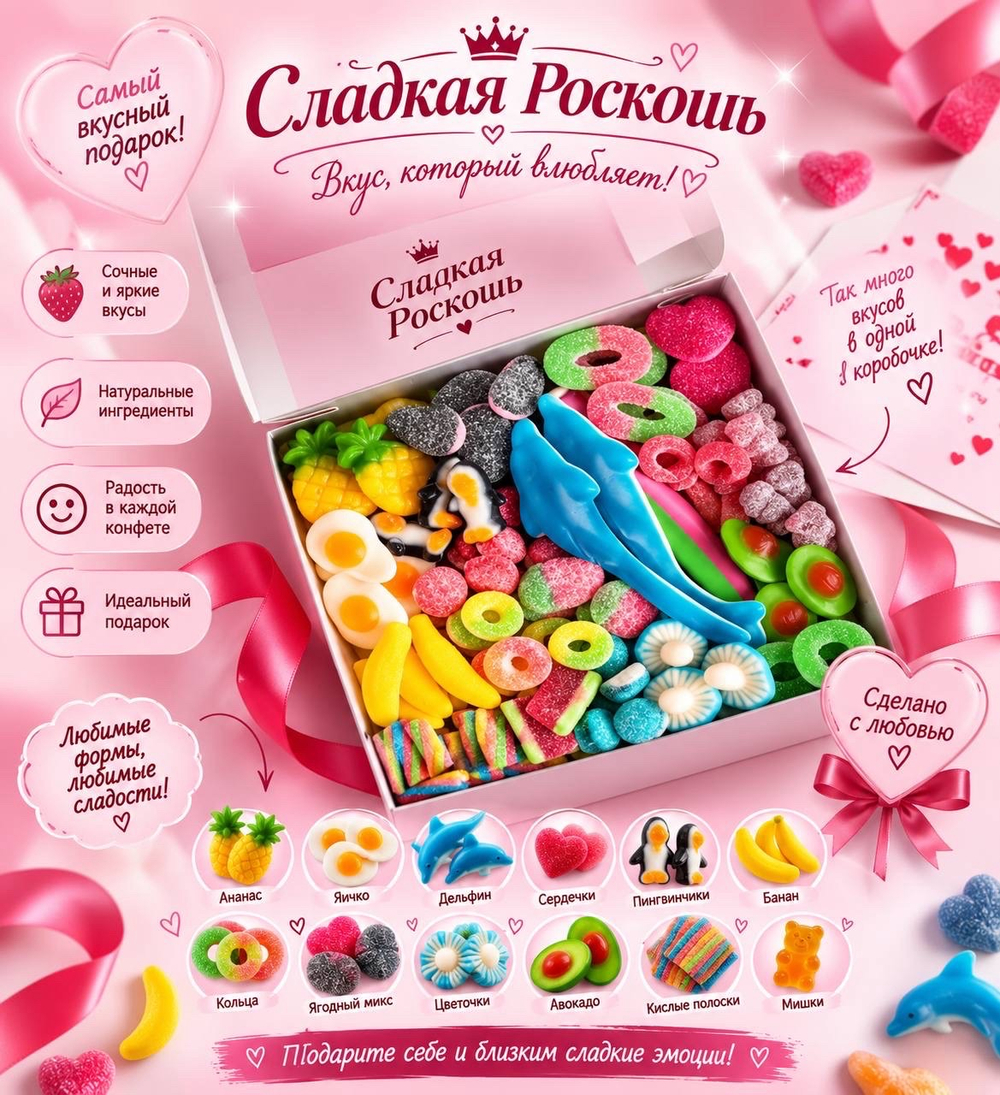 Европейский сладкий  мармеладный набор1.кг