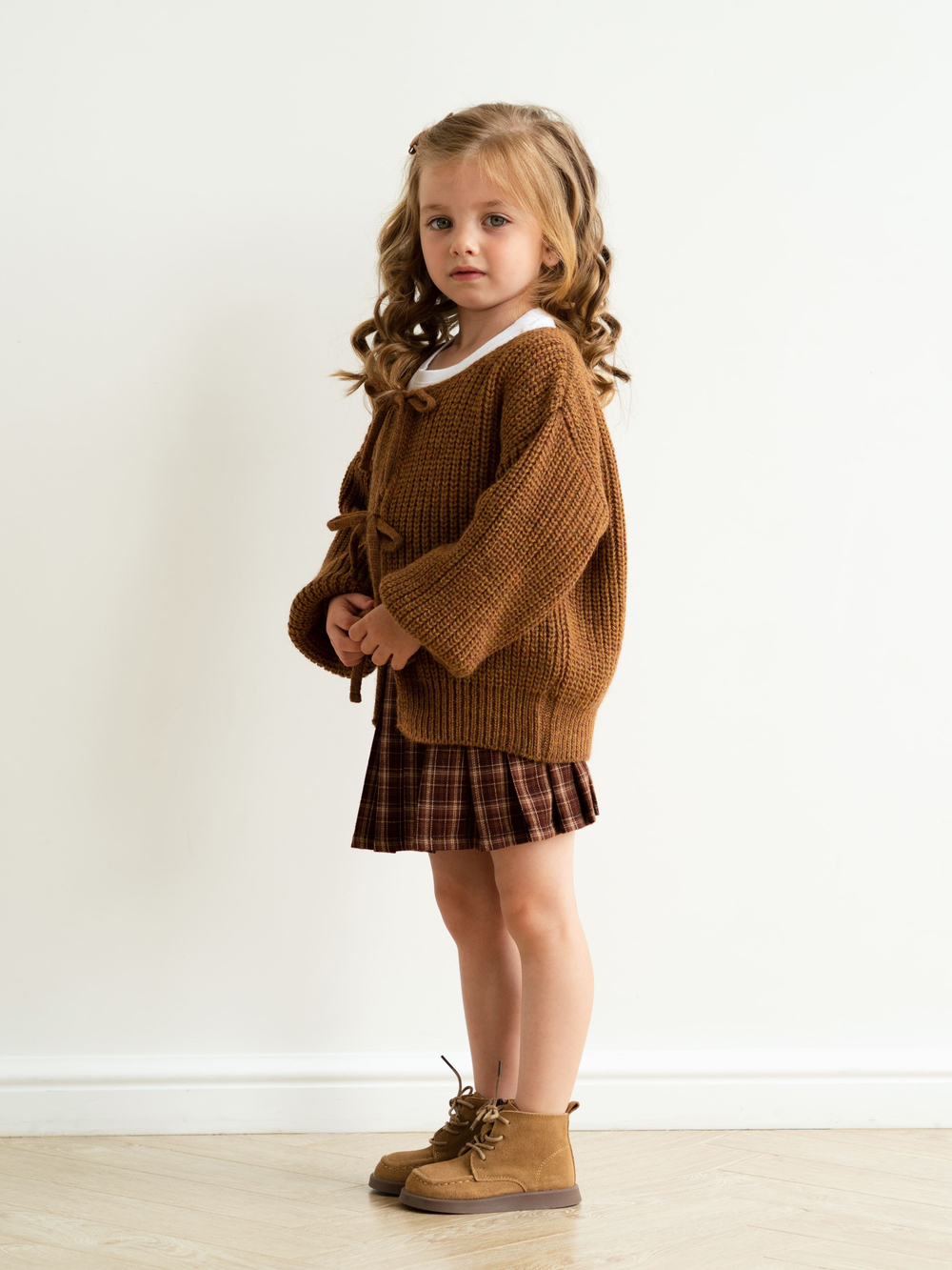 Кардиган с бантиками, Горчичный