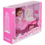 Кукла малышка RR002 с туалетным столиком и аксесс. в кор.