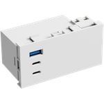 USB зарядное устройство,  100W,  Type A + C + C,  4 мод.,  бел. матовая (90х45мм)