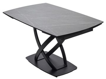 Стол FOGGIA 140 KL-136 Серый мрамор матовый, итальянская керамика/черный каркас