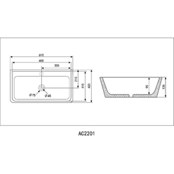 Раковина Abber Rechteck 61 AC2201MB Черная матовая