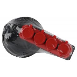 Удлинитель силовой ЭРА UK-4e-3x1,5-10m-IP44(KG) с заземлением 4 розетки каучук 10м КГ 3х1,5мм2 IP44