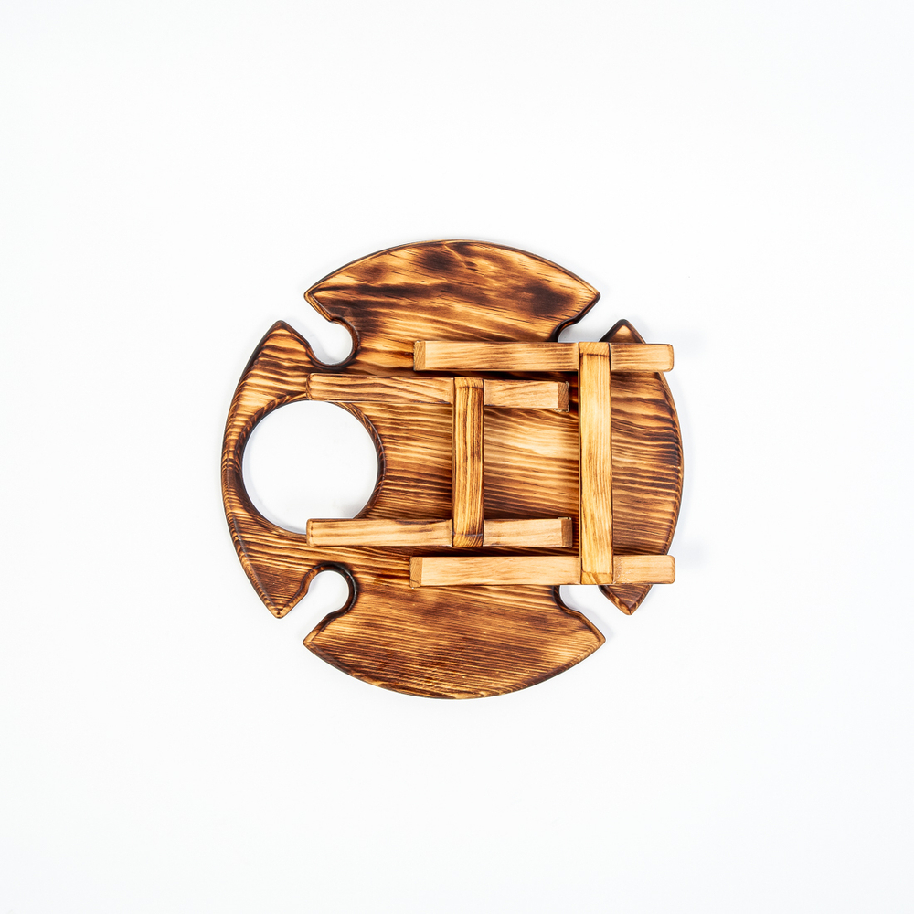 Винный столик со складывающимися ножками из Сибирского Кедра VN1