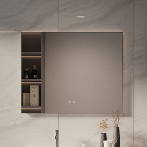 Зеркало Vincea LED VLM-4F100GM-2 1000х800 c сенсорным выключателем, антизапотевание, вороненая сталь