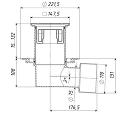 ТП-5100.1 Трап с чугунной решеткой D75/110