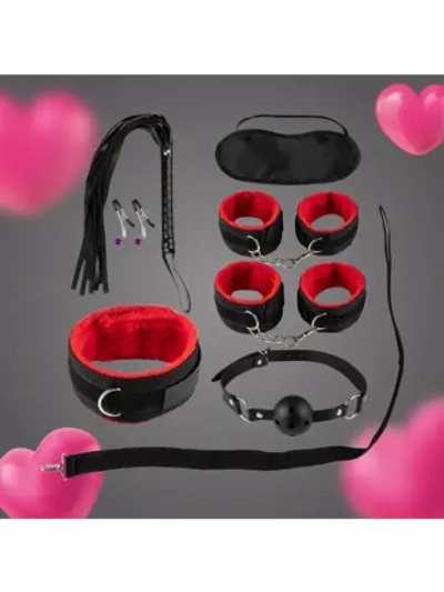 Набор из 8 черно-красных БДСМ-девайсов
