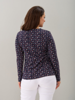 Лонгслив ЛНкл-080/синий-краснаяветочка