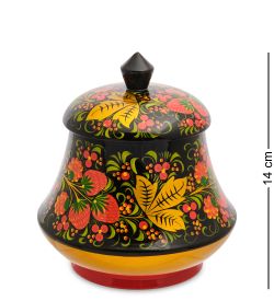 Народные промыслы ХЛ-123/1 Чайница 140*130 (Хохлома)