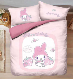 Комплект Полуторка Зайка клубничка Розовый