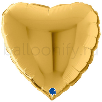 Фольгированная фигура, сердце, 22"/56СМ Металлик Gold 5