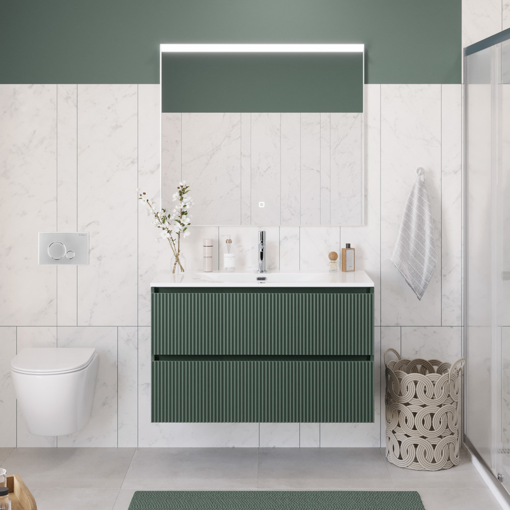 Тумба с раковиной подвесная BelBagno UNO-1200-2C-SO-VO Еловый матовый, раковина белая BB-8099-120