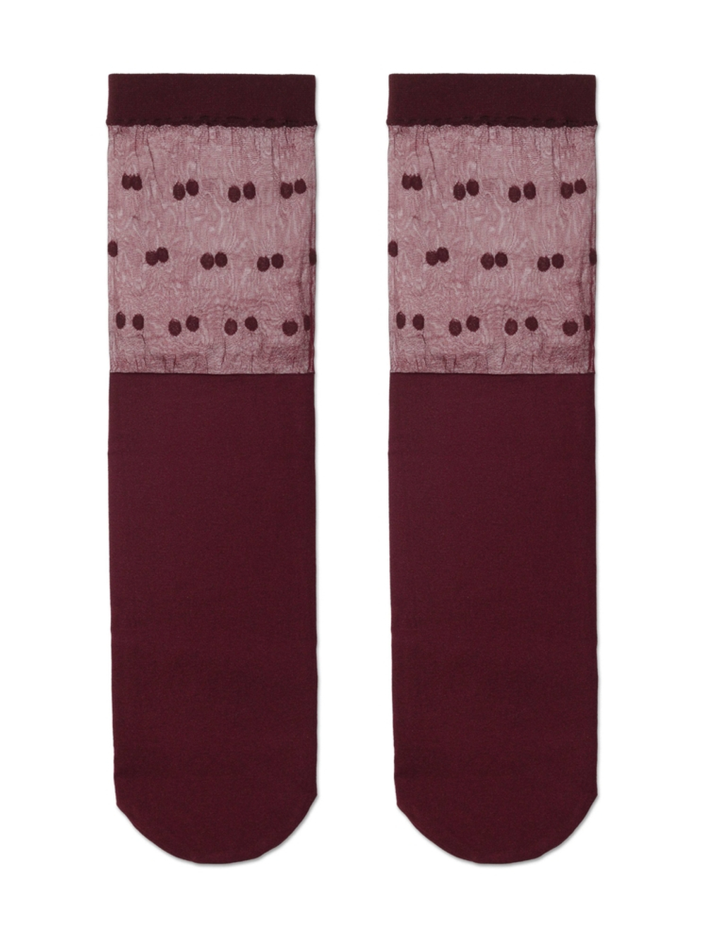 CONTE FANTASY Удлиненные носки с прозрачным верхом в горошек