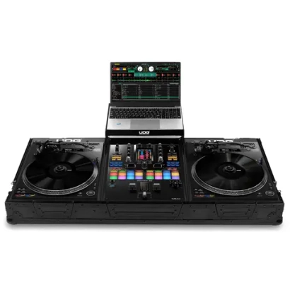 Кейс UDG Ultimate Flight Case Set Pioneer PLX-CRSS12 & 10"/12" Mixer Black Plus (Laptop Shelf + Wheels)