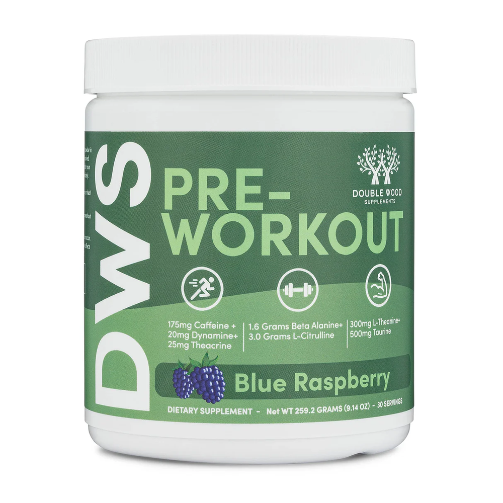 Double Wood Supplements - Pre-Workout (Blue Raspberry Flavor) - 30 servings