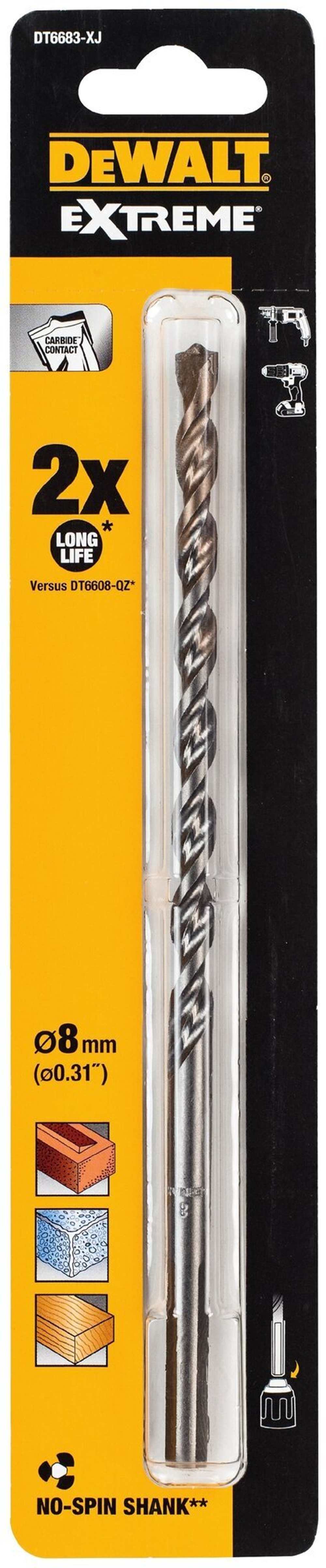 Сверло по бетону DeWALT Extreme DT6683-XJ 8 x 200 мм