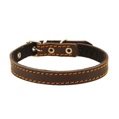 КАСКАД Ошейник кожаный с синтепоном 20 мм, 27-35 см