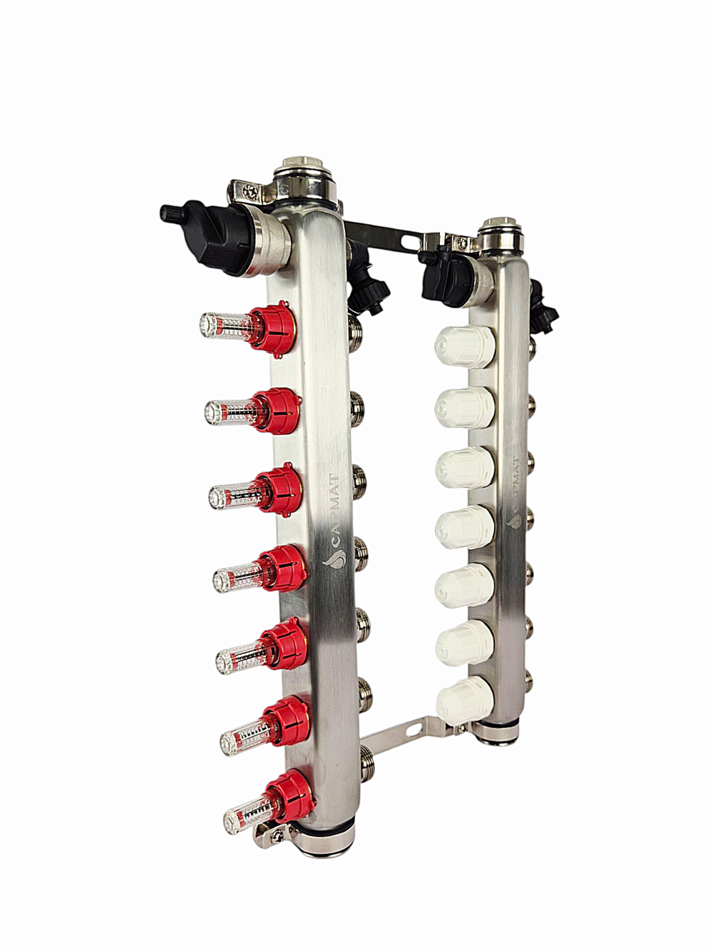 Коллекторная группа с расходомерами САРМАТ 1"x3/4" 7 вых. нерж с в /о SS2200 (CN)