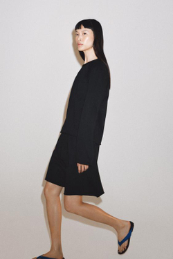 ZARA ХЛОПКОВЫЕ ШОРТЫ НА ШНУРКЕ, ЧЕРНЫЙ