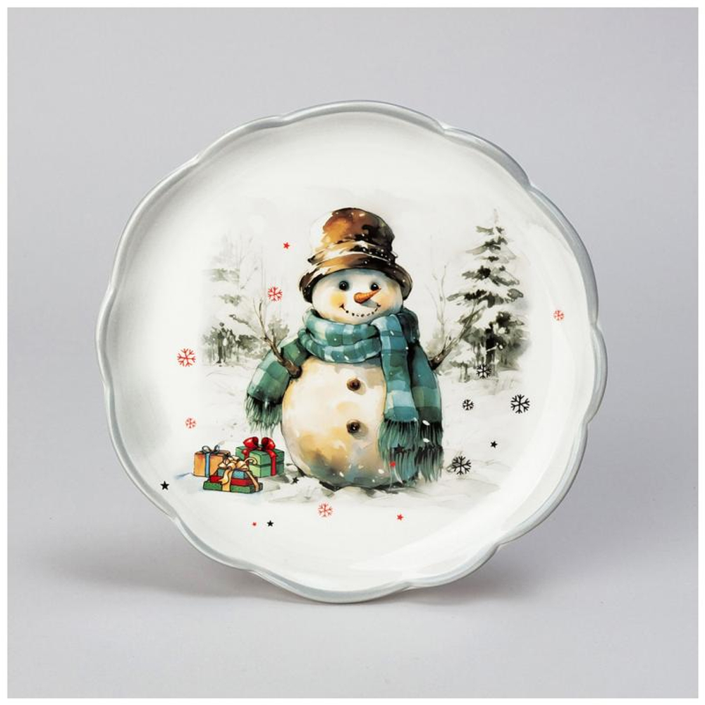 Тарелка закусочная Agness "С новым годом!" 20.3х2см