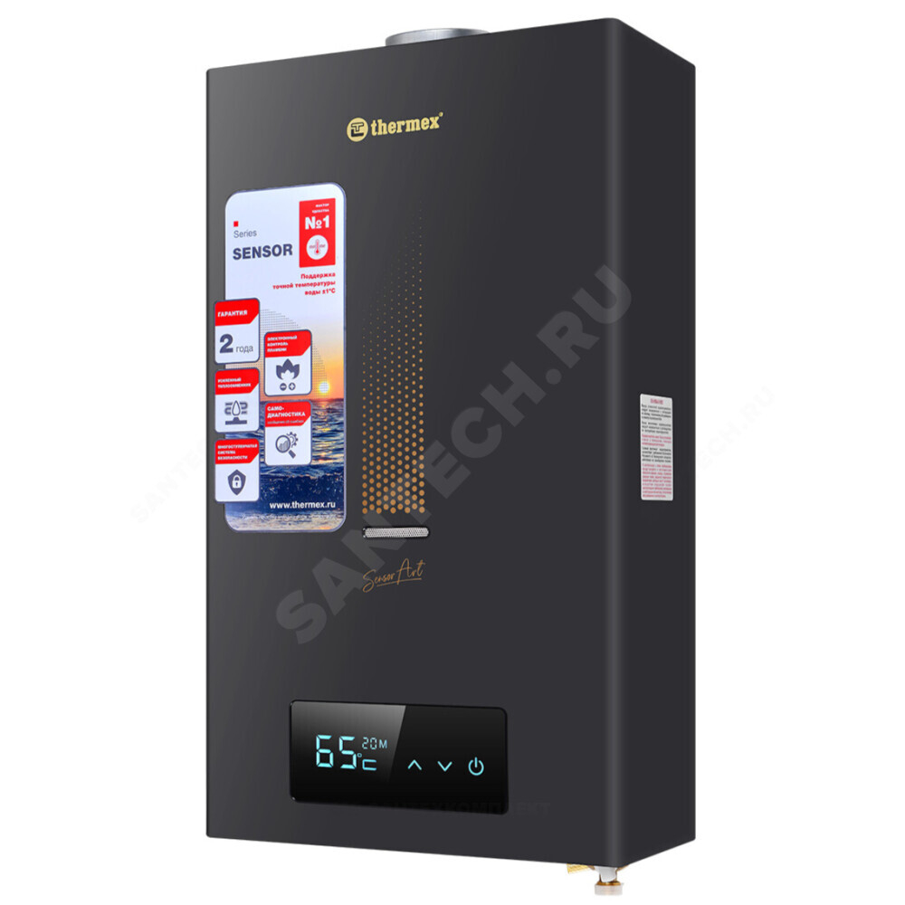 Водонагреватель газовый проточный S 20 MD Art Black THERMEX ЭдЭБ02974