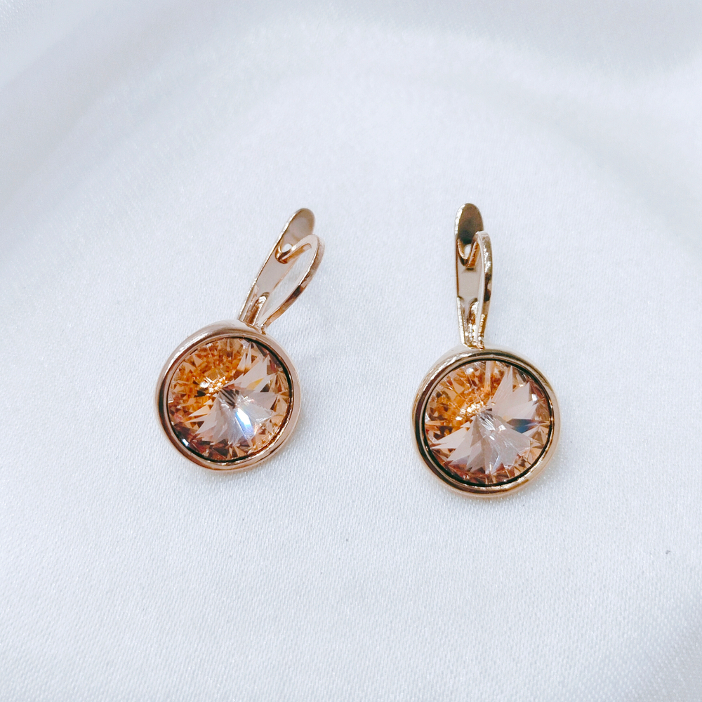 "Альхена" серьги в золотом покрытии из коллекции "Kaleidoscope" от Jenavi с английским замком