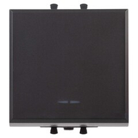 Кнопка одноклавишная модульная, "Avanti", "Черный матовый", 2 модуля