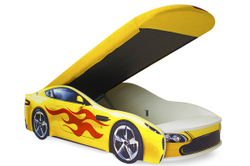 Кровать с матрасом Бельмарко Бондмобиль желтый