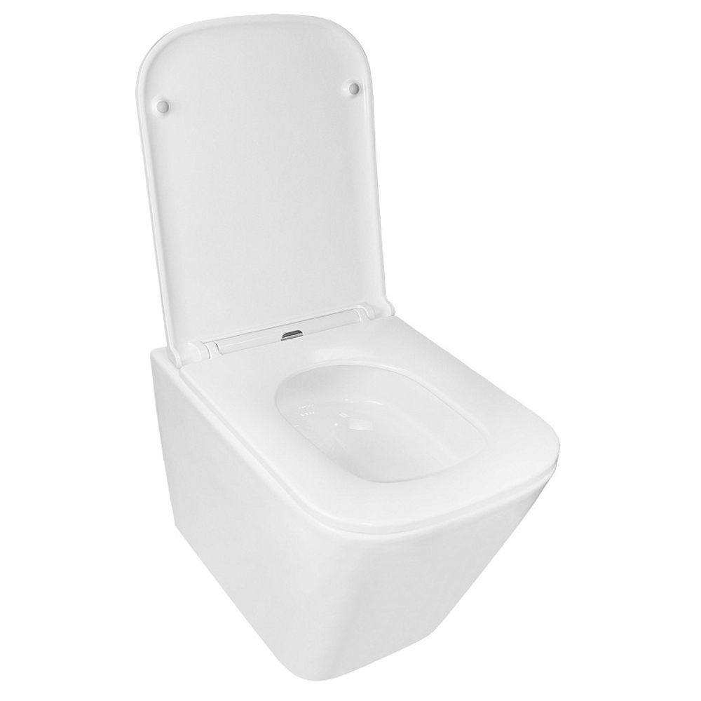 Унитаз подвесной Azario Teramo 340х490х350 безободковый, система слива "Скрытое торнадо", в комплекте с сиденьем микролифт (AZ-0052-UQ3)