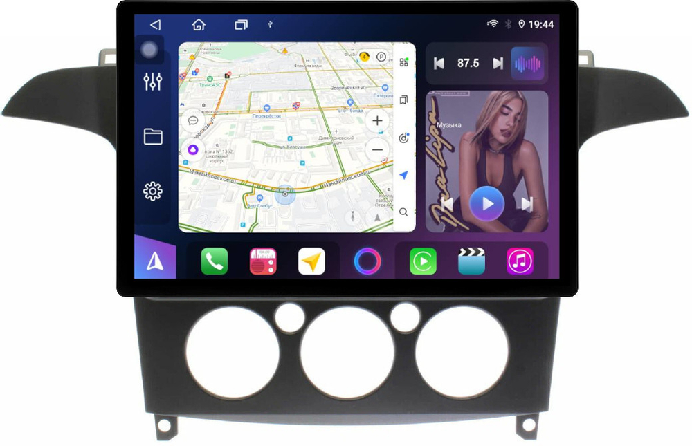 Магнитола для Ford S-Max, Galaxy 2 2006-2015 (кондиционер) - FarCar BX877 монитор 13" 2K QLED на Android 13, TS10, 6+128, CarPlay, 4G SIM-слот