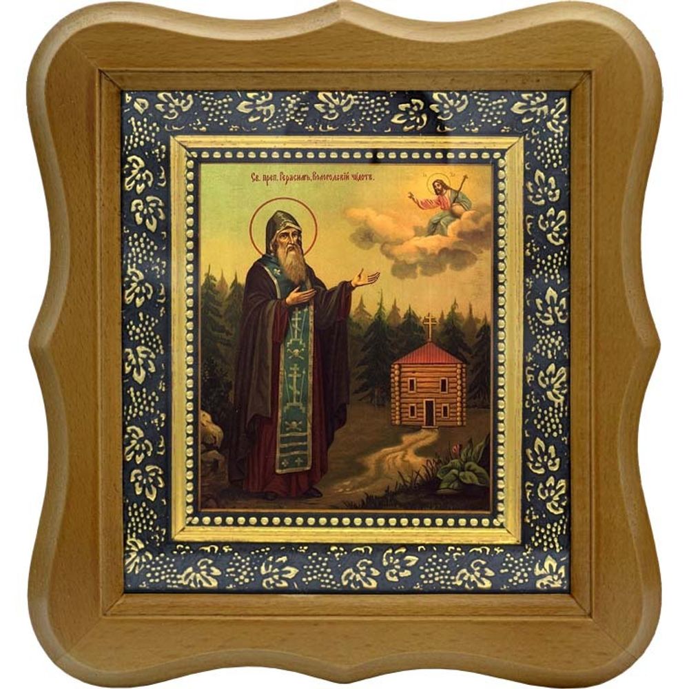 Герасим Вологодский Преподобный Чудотворец. Икона на холсте.