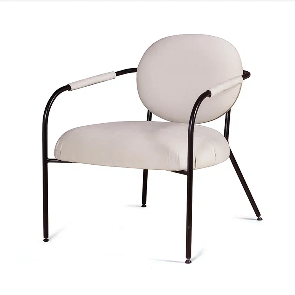 Лаунж кресло EGO, велюр белый