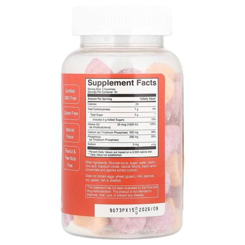 Doctor's Finest, Кальций с витамином D3 в жевательных таблетках, малине и апельсине, 60 жевательных таблеток