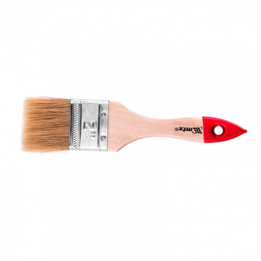 Кисть плоская "Стандарт" 2" (50 мм), натуральная щетина, деревянная ручка MTX