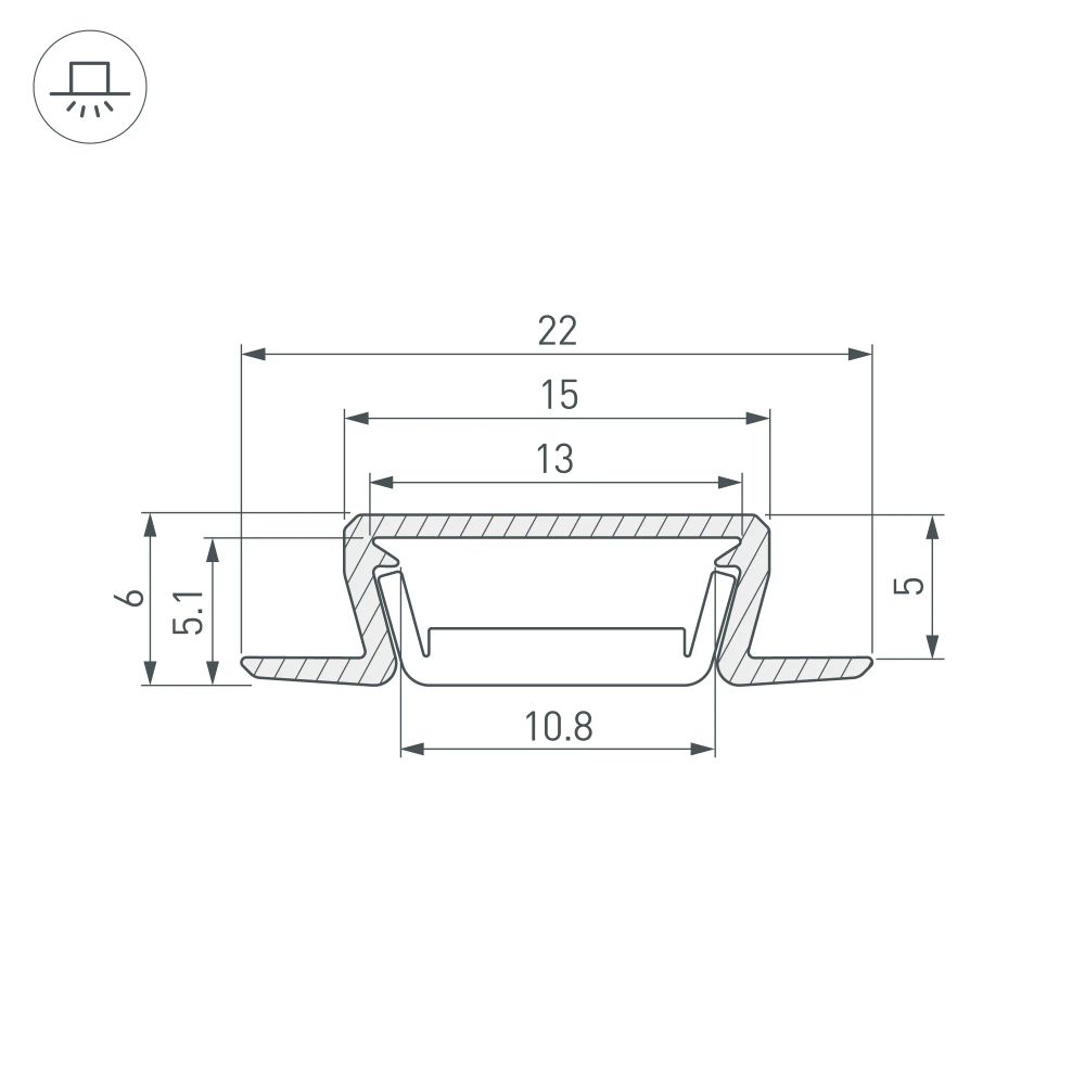 Профиль MIC-FS-2000 ANOD (Arlight, Алюминий) 038688