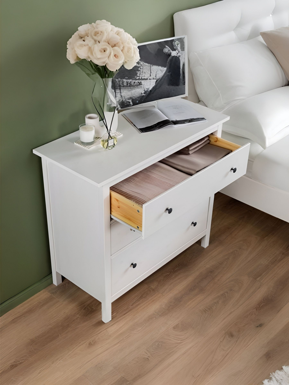 IKEA Комод КЫМОР 5 ящиков, HEMNES 58*131*40, белый, (ХЕМНЕС ИКЕА)