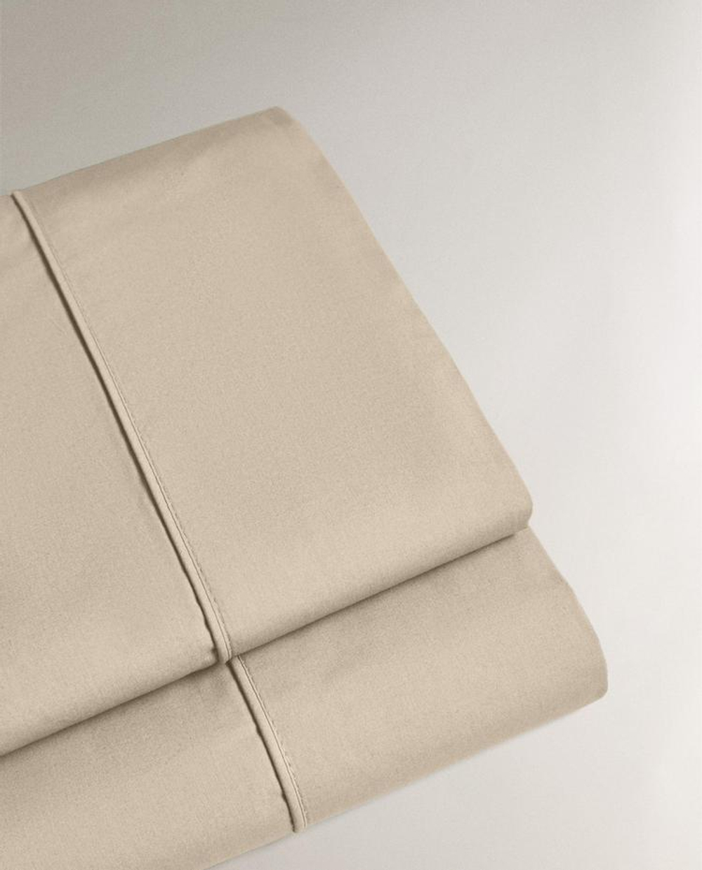 ZARA HOME (300 НИТЕЙ) ПРОСТЫНЯ ИЗ ХЛОПКА ПЕРКАЛЬ, БЕЖЕВЫЙ