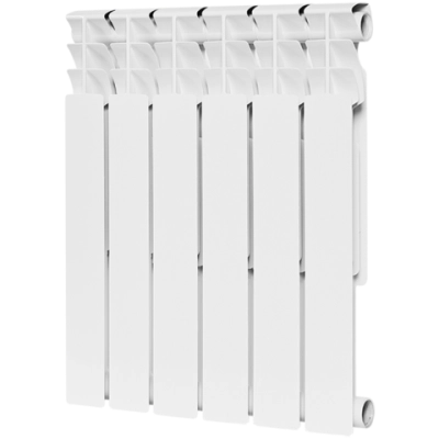Радиатор биметаллический ROMMER Optima Bm 500 - 6 секций (подключение боковое, цвет белый)